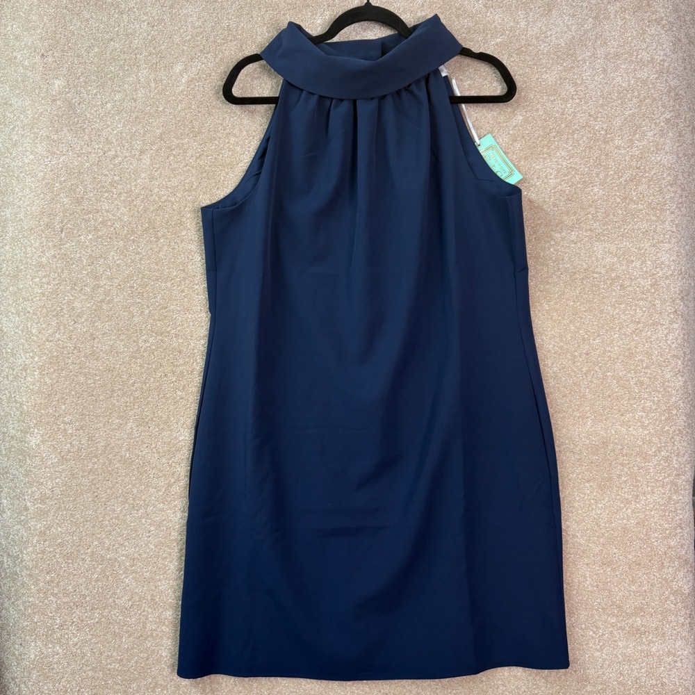 NWT SAIL TO SABLE Shift Dress Womens XL Navy Cocktail Formal Wedding Guest Work
